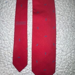 Georgio Armani Red Men's Tie with Subtle Blue Accents